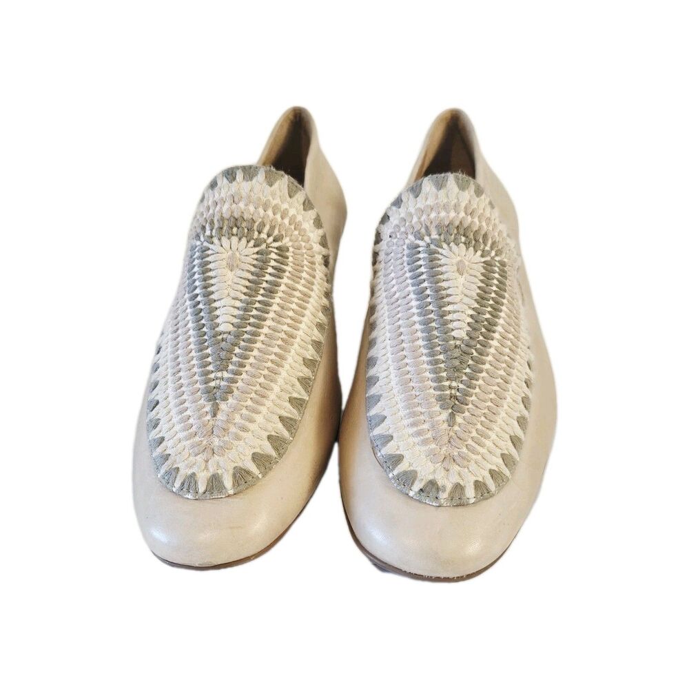 Bernardo Men's Size 11M Beige Leather Whipstitch Mules - Picture 3 of 10